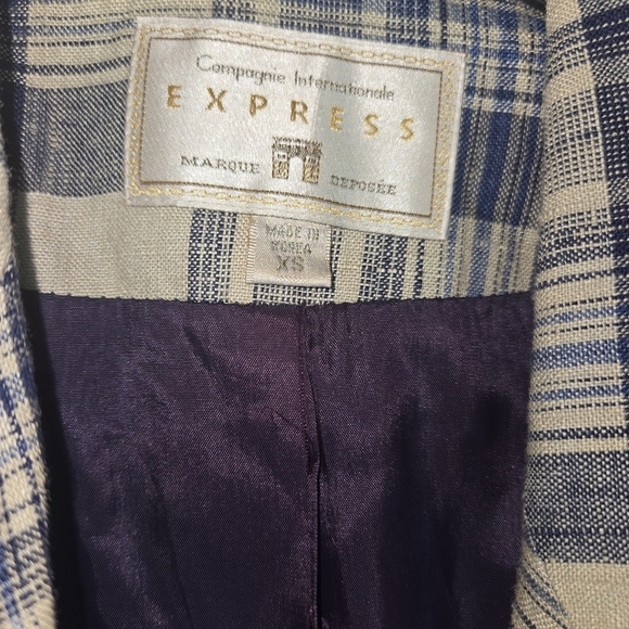 EXPRESS Plaid Women's Blazer - Picture 8 of 10